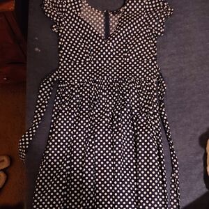 Elegant Black and White Polka Dot Dress